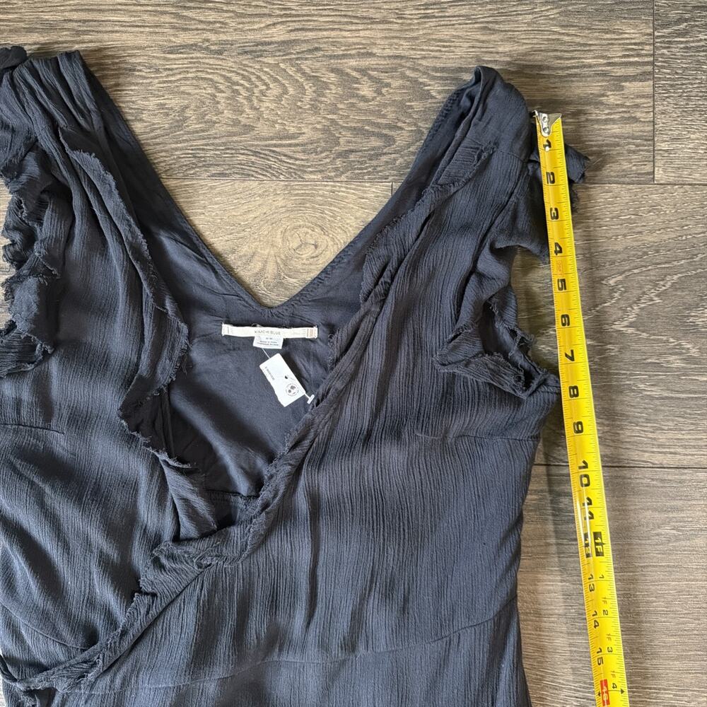 Kimchi Blue Urban Outfitters Sz M Black Wrap Mini Dress Whimsigoth Ruffle Goth - Picture 6 of 8